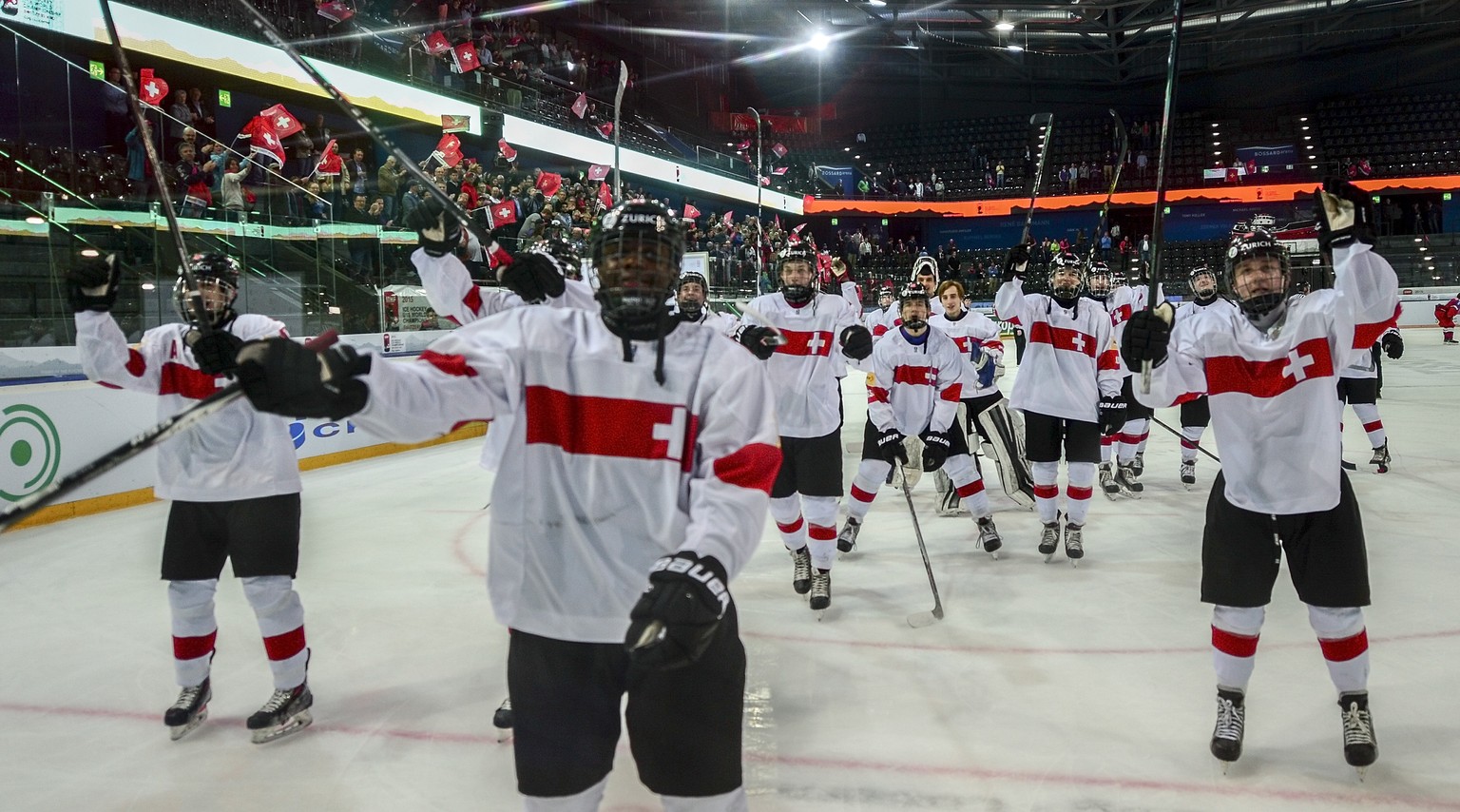 Die Schweizer jubeln nach dem Halbfinal-Einzug. Wird einer von ihnen mal ein NHL-Star?