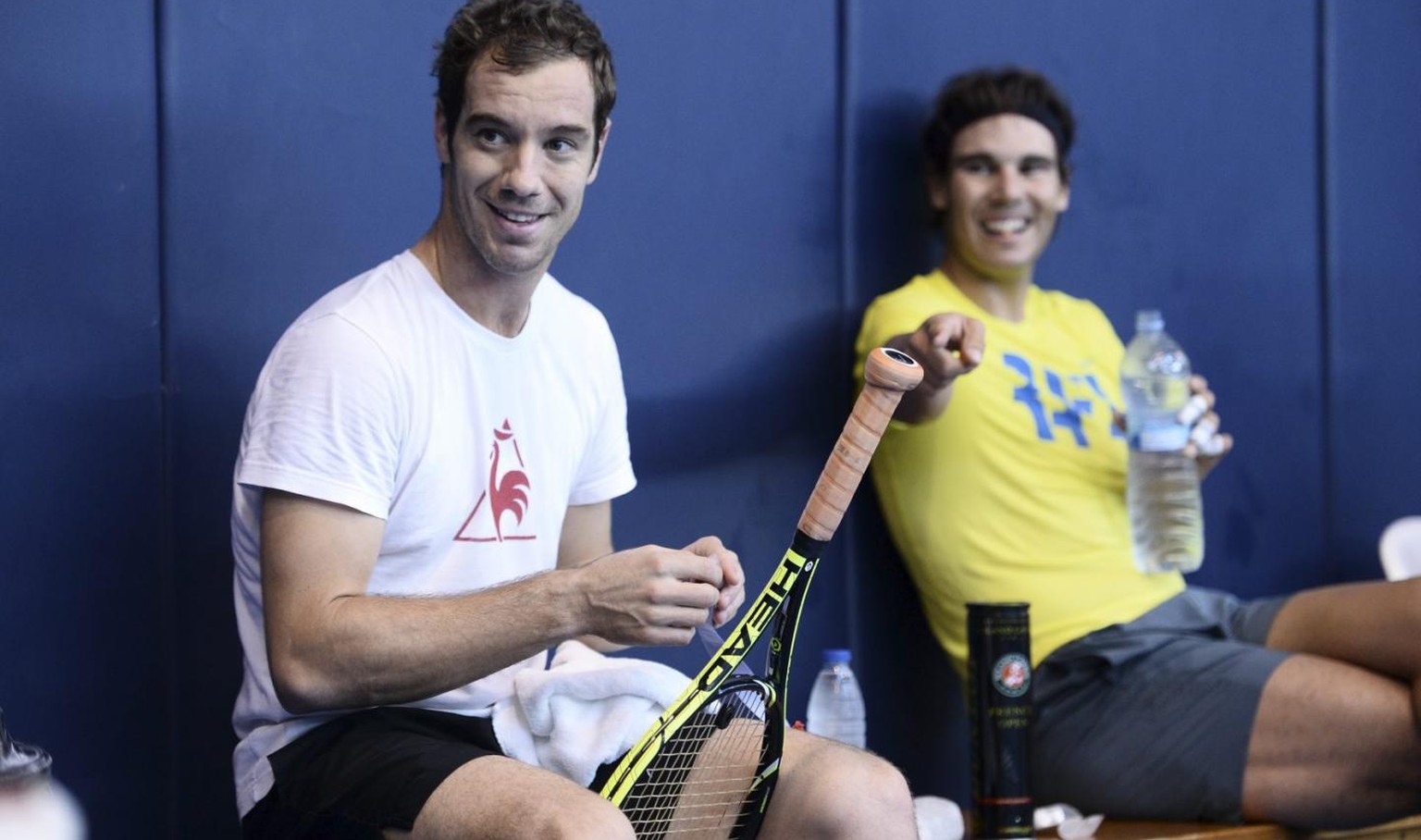 Richard Gasquet trainiert mit Rafael Nadal in Manacor.