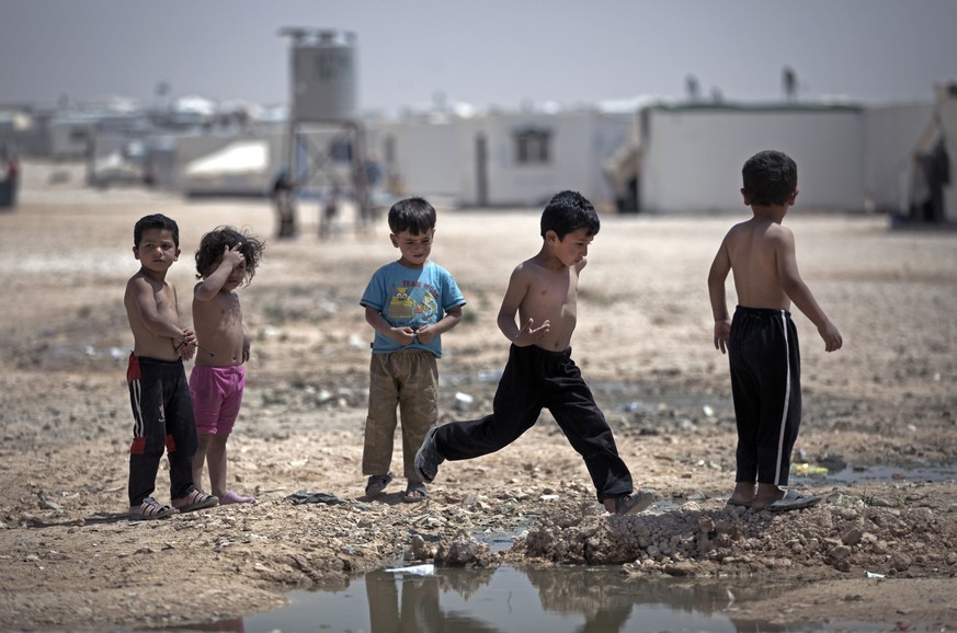 Syrische Kinder in einem Flüchtlingslager in Jordanien.