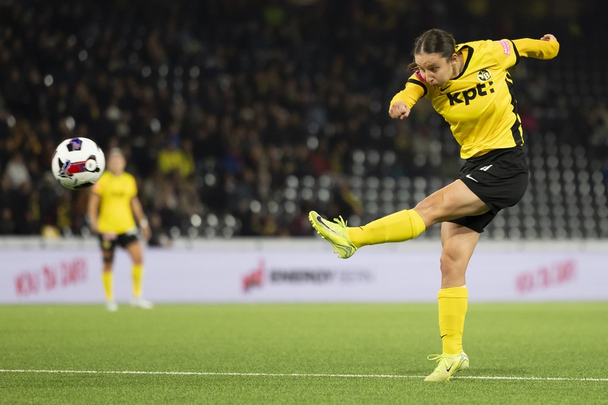 Malaurie Granges (YB) in Aktion im Fussballspiel der Women's Super League zwischen den BSC Young Boys Frauen und dem Grasshopper Club Zuerich, am Freitag, 3. Oktober 2025 im Stadion Wankdorf in B ...