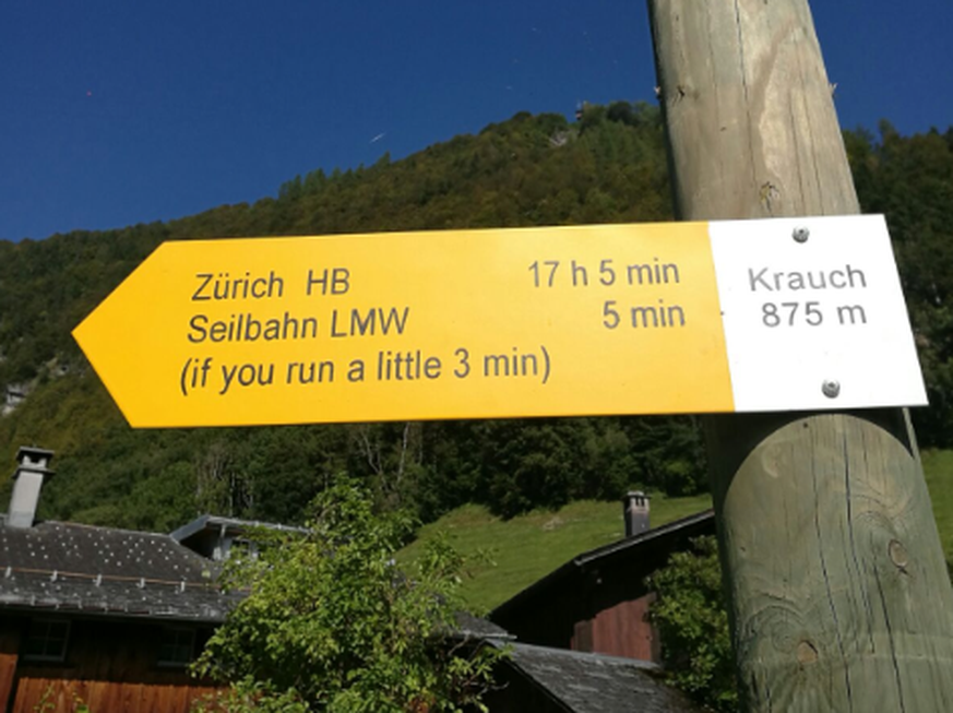 Kuriose Wegweiser Schweiz Krauch