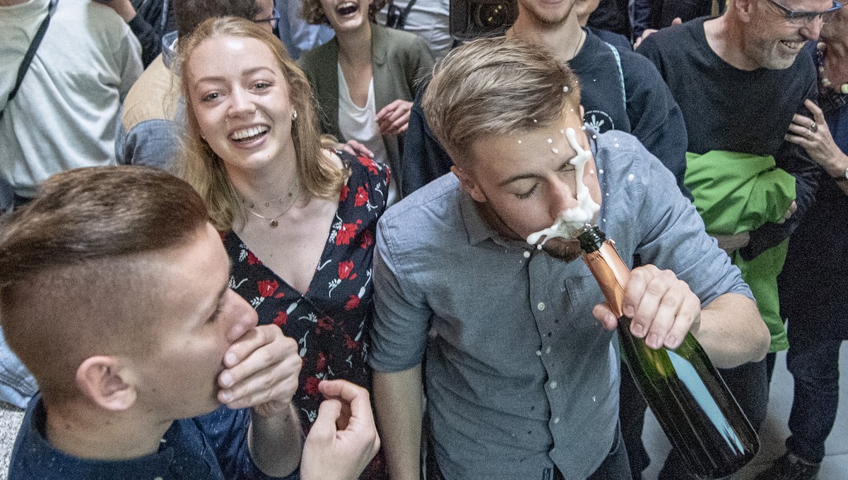 Die Gruene Partei feiert die ersten Wahlerfolge anlaesslich der Luzerner Regierungsratswahlen vom Sonntag, 31. Maerz 2019, im Regierungsgebaeude von Luzern. (KEYSTONE/Urs Flueeler)