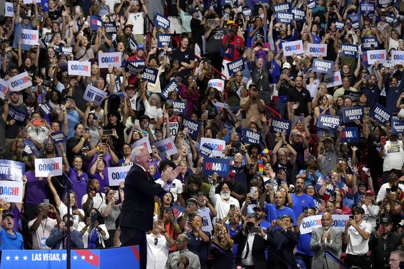 Democratic vice presidential nominee Minnesota Gov. Tim Walz arrives to speak at a campaign rally at the University of Nevada, Las Vegas on Saturday, Aug. 10, 2024. (AP Photo/Jae Hong)