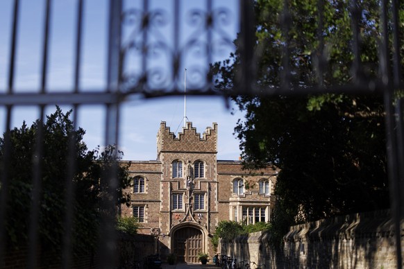 epa13155800 Jesus College, where the resigned Professor Jason Arday worked, at the University of Cambridge in Cambridge, Britain, 07 August 2026. Professor of Sociology of Education Jason Arday resign ...