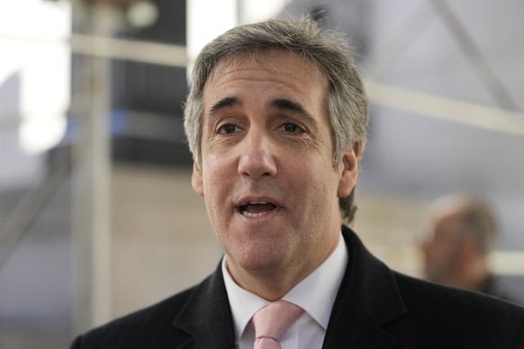 Donald Trump&#039;s former lawyer and fixer Michael Cohen speaks to reporters after a second day of testimony before a grand jury investigating hush money payments he arranged and made on the former p ...