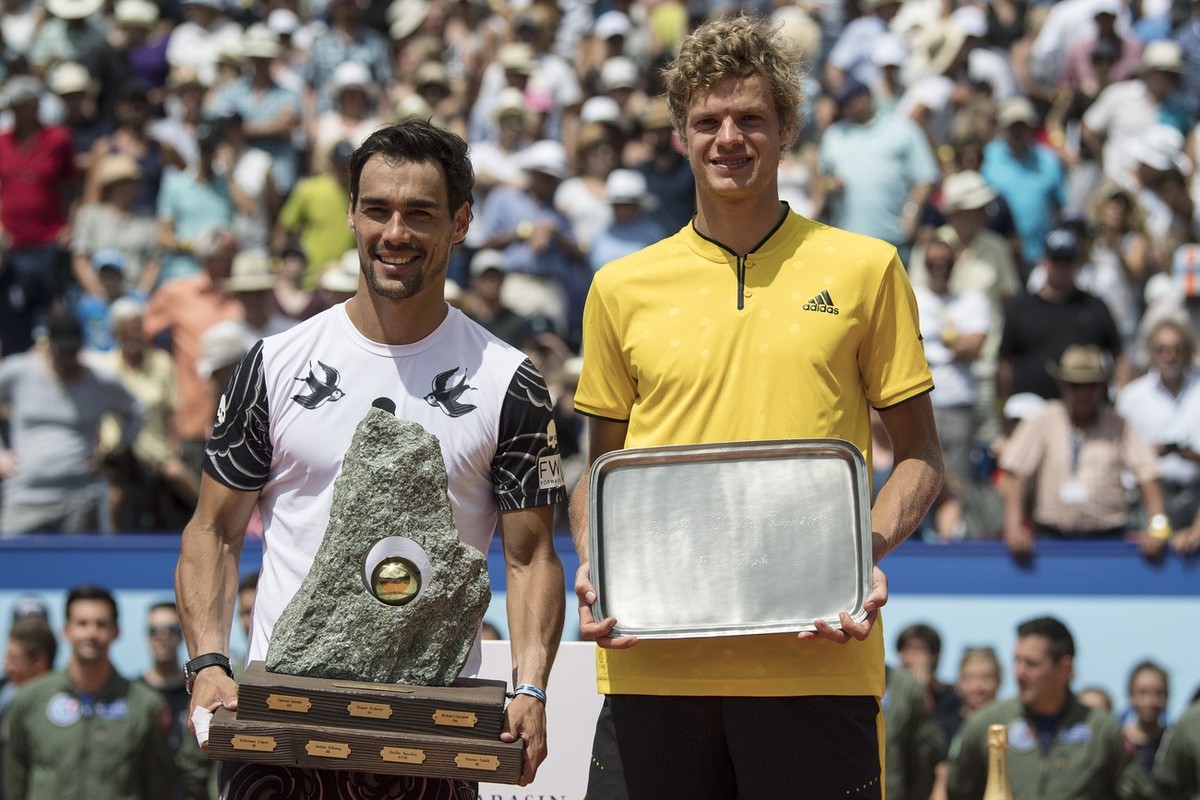 Yannick Hanfmann (à droite) avait atteint la finale à Gstaad en 2017, perdue face à Fabio Fognini.