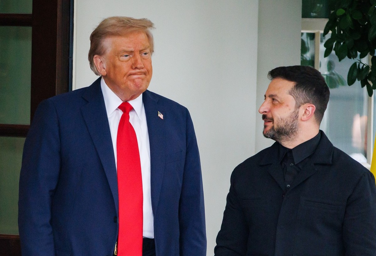 U.S. President Donald Trump welcomes Ukraine President Volodymyr Zelensky to the West Wing of the White House on August 8, 2025 in Washington, D.C. Trump is hosting Zelensky and other European leaders ...