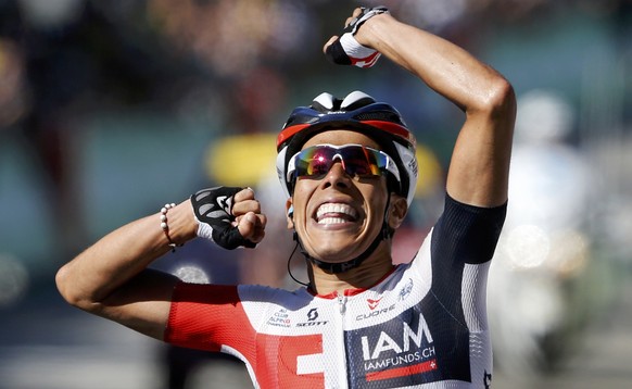 Cycling - The Tour de France cycling race - The 160-km (99.4 miles) Stage 15 from Bourg-en-Bresse to Culoz - 17/07/2016 - IAM team rider Jarlinson Pantano of Colombia wins on the finish line. REUTERS/ ...
