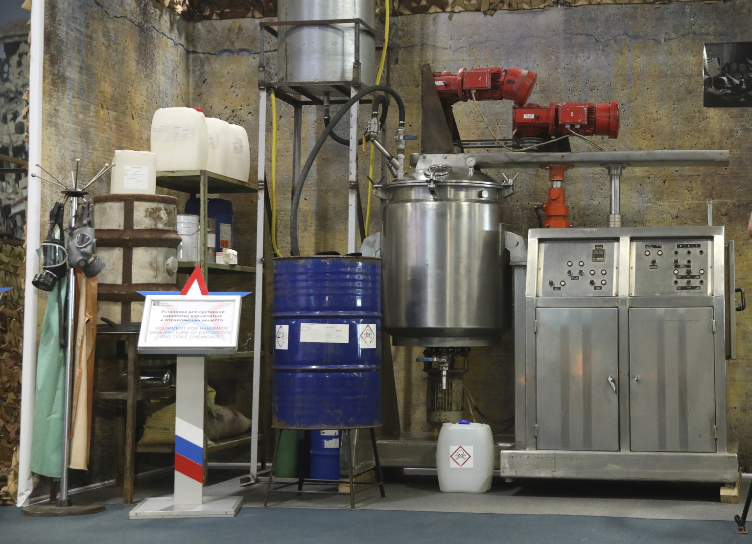 FILE - A chemical lab is on display during a briefing by Russian Foreign and Defense Ministries in Kubinka Patriot park outside Moscow, Russia, Friday, June 22, 2018. (AP Photo, File)
Ukraine-NL-Chemi ...