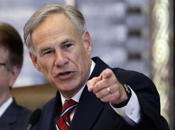FILE - In this Feb. 5, 2019, file photo, Texas Gov. Greg Abbott gives his State of the State Address in the House Chamber in Austin, Texas. Republican Allen West, the former Florida congressman and fi ...