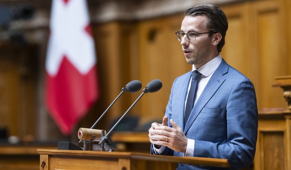 Andri Silberschmidt, FDP-ZH, spricht zur Grossen Kammer, an der Herbstsession der Eidgenoessischen Raete, am Mittwoch, 24. September 2025 im Nationalrat in Bern. (KEYSTONE/Alessandro della Valle)