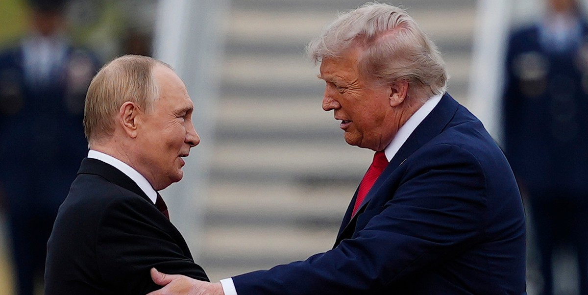 FILE - U.S. President Donald Trump greets Russian President Vladimir Putin, Aug. 15, 2025, at Joint Base Elmendorf-Richardson, Alaska. (AP Photo/Julia Demaree Nikhinson, File)
Vladimir Putin,Donald Tr ...