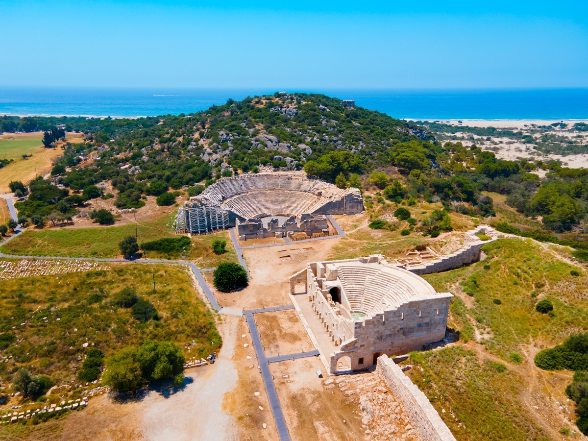 Die antike Stadt Patara an der Mittelmeerküste.