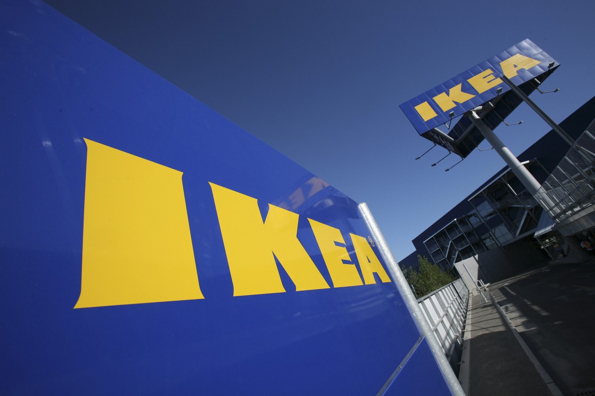 FILE - This is a Wednesday, June 18, 2008 file photo of the Ikea logo is shown on the side of the warehouse-sized store during the grand opening of New York City's first Ikea. Ikea has a message ...
