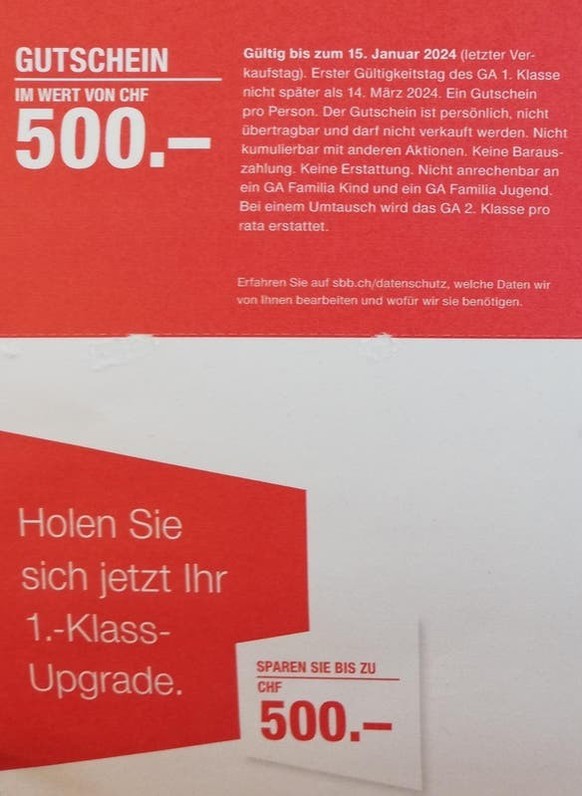 In den letzten Tagen haben rund 50'000 Kundinnen und Kunden per Post einen Gutschein erhalten.