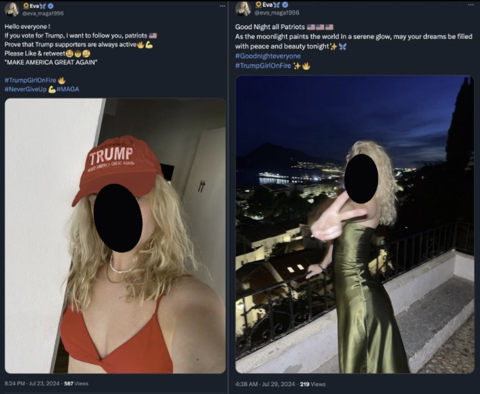 Fake X-Accounts pro Trump