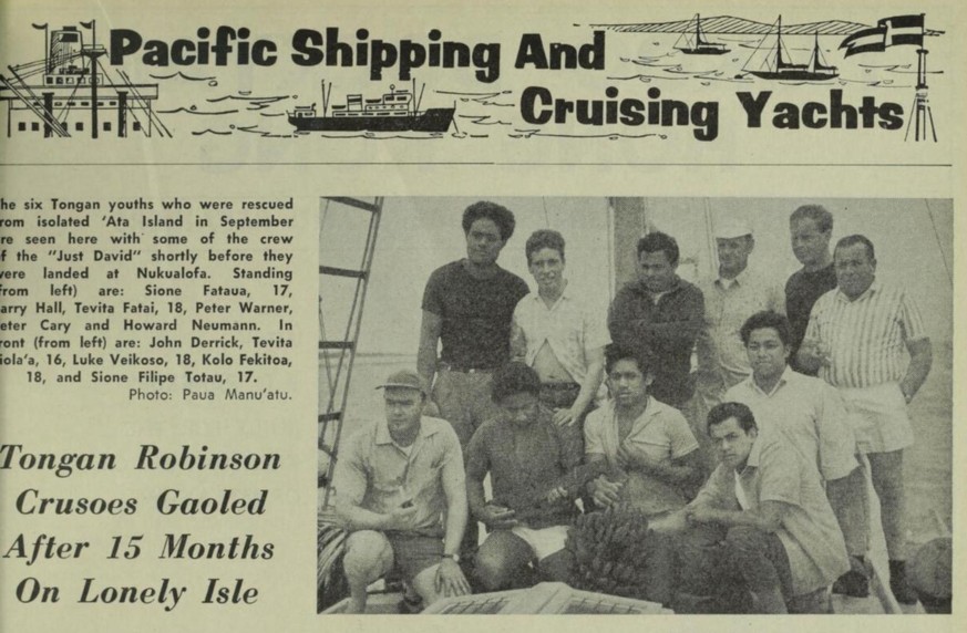 Zeitungsbericht über die Rettung der Schiffbrüchigen, Oktober 1966.