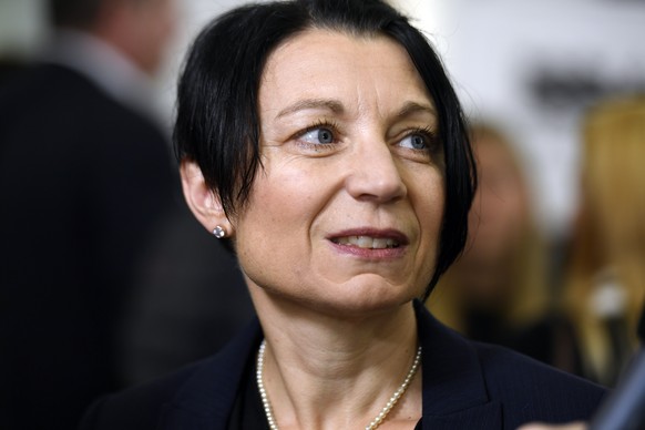 SP-Nationalraetin Yvonne Feri nach der verlorenen Wahl in den Aargauer Regierungsrat, am Sonntag, 23. Oktober 2016, in Aarau. (KEYSTONE/Walter Bieri)