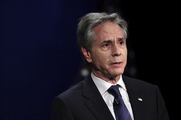 U.S. Secretary of State Antony Blinken speaks during a conversation on Advancing Security and Prosperity in the Indo-Pacific Region with Singapore&#039;s Ambassador-at-Large Chan Heng Chee at the Asia ...