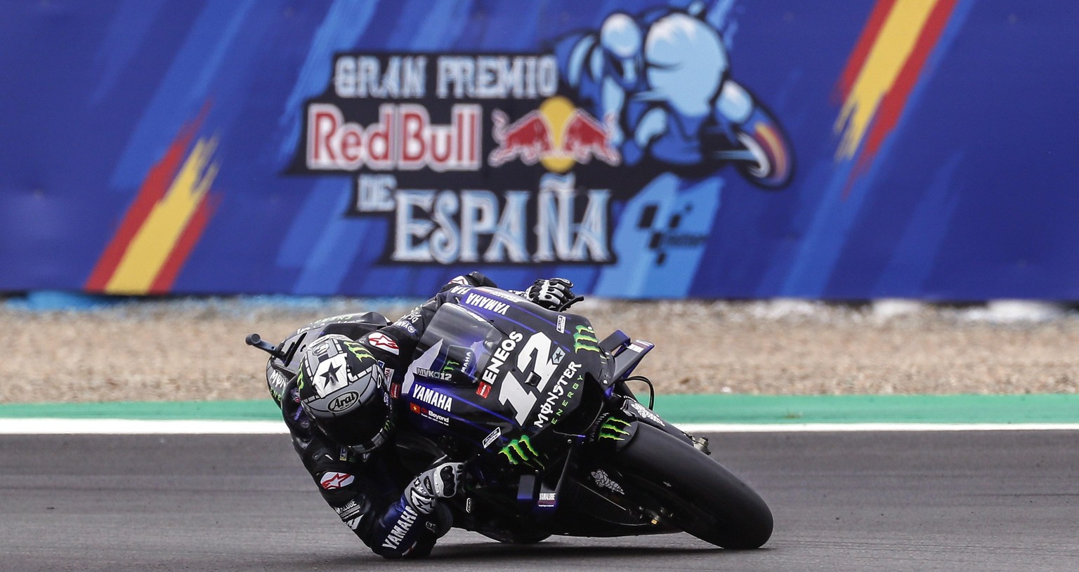 epa08408402 (FILE) - Spanish MotoGP rider Maverick Vinales of Monster Energy Yamaha MotoGP team takes a bend during a free training session for motorcycling Grand Prix of Spain at Circuito de Jerez-An ...