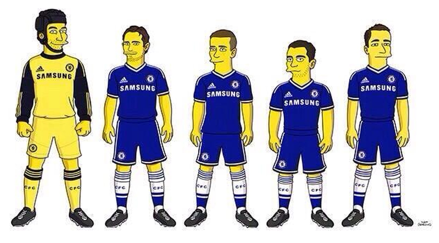 Fünf Chelsea-Spieler als Simpson-Charaktere. Wer sind sie?
