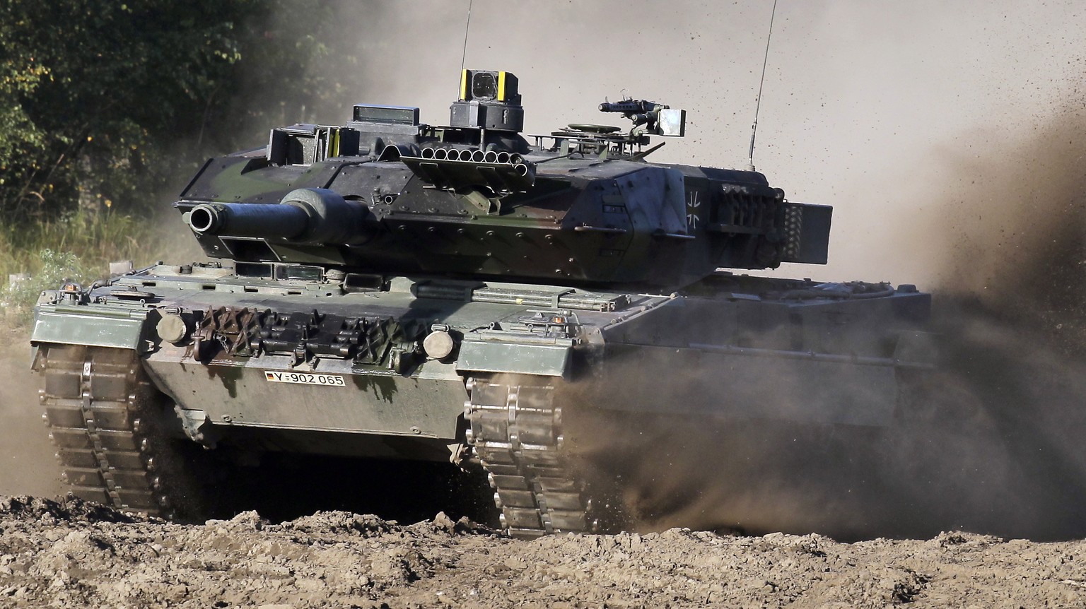 FILE -- A Leopard 2 tank is pictured during a demonstration event held for the media by the German Bundeswehr in Munster near Hannover, Germany, Wednesday, Sept. 28, 2011. The German government has co ...