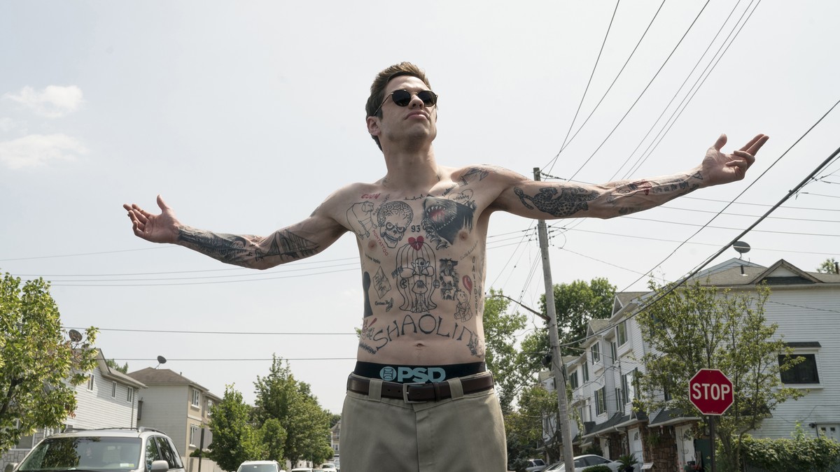 In this image released by Universal Pictures, Pete Davidson appears in a scene from "The King of Staten Island," directed by Judd Apatow. (Mary Cybulski/Universal Pictures via AP)
