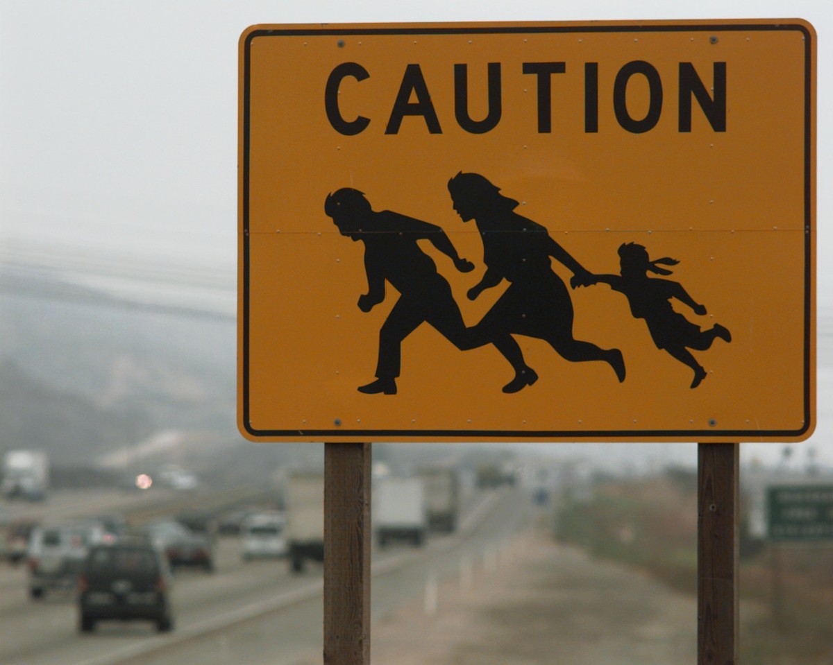 Ein Schild in der Nähe von San Diego wart