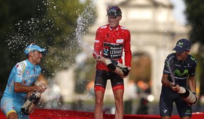 Das Vuelta-Podest 2013: Vincenzo Nibali, Chris Horner, Alejandro Valverde.