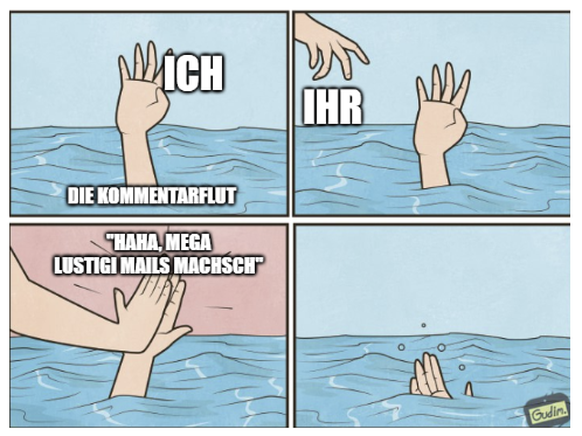 Darios Kommentar Mails zur fröhlichen Freischaltung
