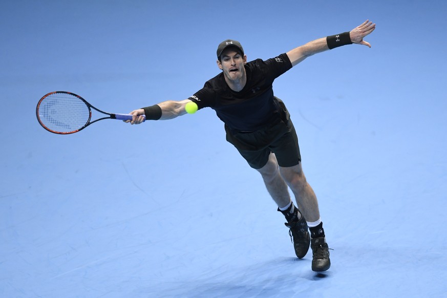 Britain Tennis - Barclays ATP World Tour Finals - O2 Arena, London - 19/11/16 Great Britain&#039;s Andy Murray in action during his semi final match against Canada&#039;s Milos Raonic Action Images vi ...