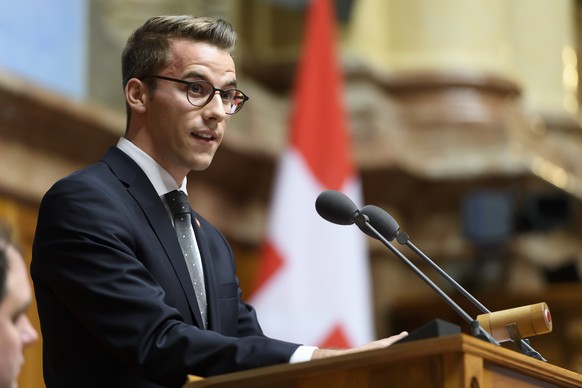 Andri Silberschmidt, FDP-ZH, spricht wahrend dem ersten Tag der 51. Legislatur der Eidgenoessischen Raete, am Montag, 2. Dezember 2019 im Nationalrat in Bern. (KEYSTONE/Anthony Anex)