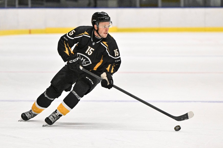 28/08/2026, Sigirino, CMFG Arena, Friendly: HC Lugano - SCL Tigers, 15 Olle Lycksell Lugano Sigirino Centro Sportivo Bellinzona Ticino Switzerland *** August 28, 2026, Sigirino, CMFG Arena, Friendly:  ...