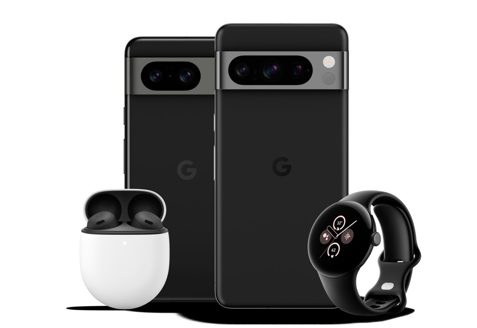 Pixel 8, Pixel 8 Pro, Pixel Buds Pro and the Pixel Watch 2.