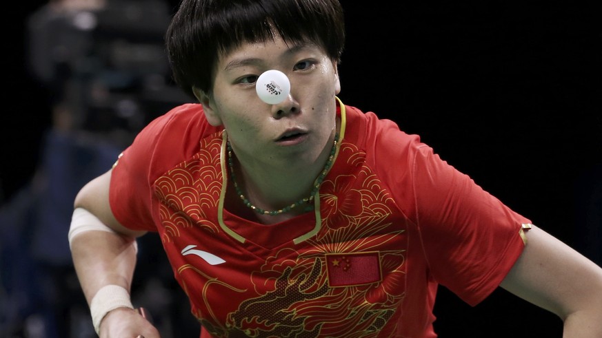 2016 Rio Olympics - Table Tennis - Women&#039;s Singles - Third Round - Riocentro - Pavilion 3 - Rio de Janeiro, Brazil - 08/08/2016. Li Xiaoxia (CHN) of China eyes the ball during play against Fen Li ...