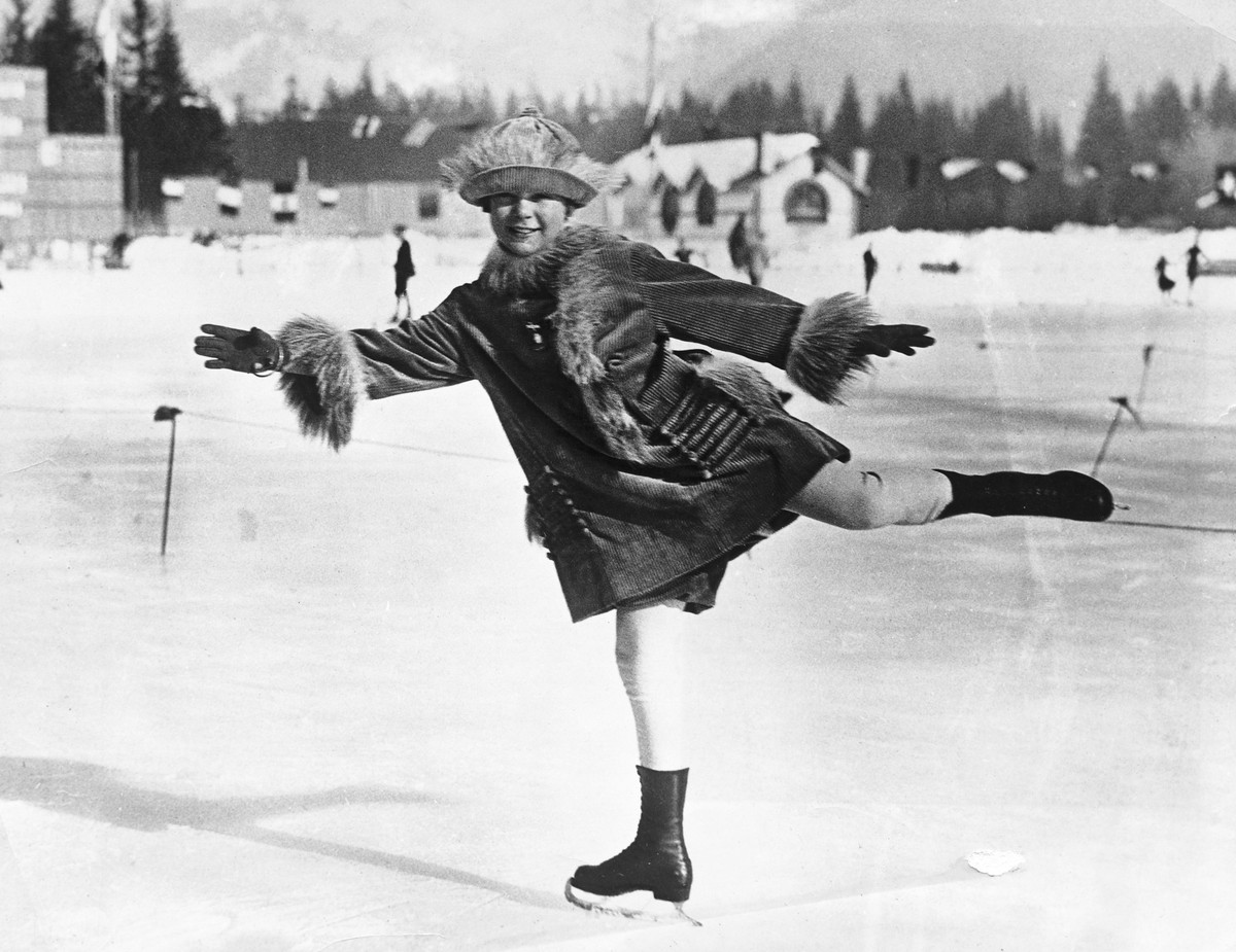 Sonja Henie of Norway was the youngest competitor in the Winter Olympics at Chamonix. The 11-year-old took part in the ladies' figure skating competition, where she came 8th. (Photo by George Rin ...