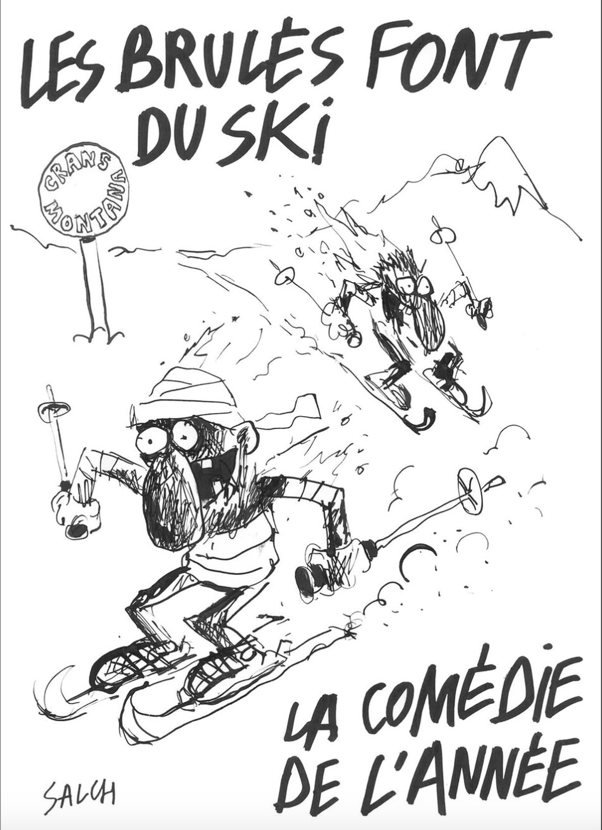 dessin publié dans Charlie Hebdo concernant les victimes de Crans-Montana