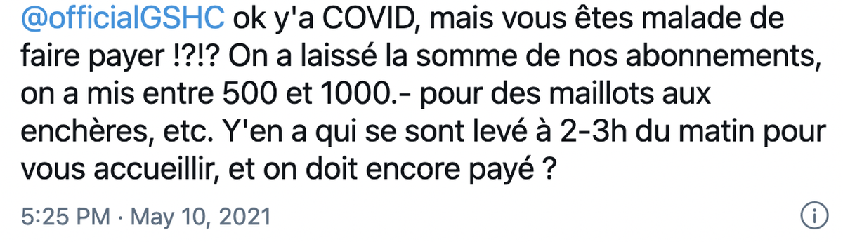 GE Servette fan fâché réaction autographe payant hockey sur glace