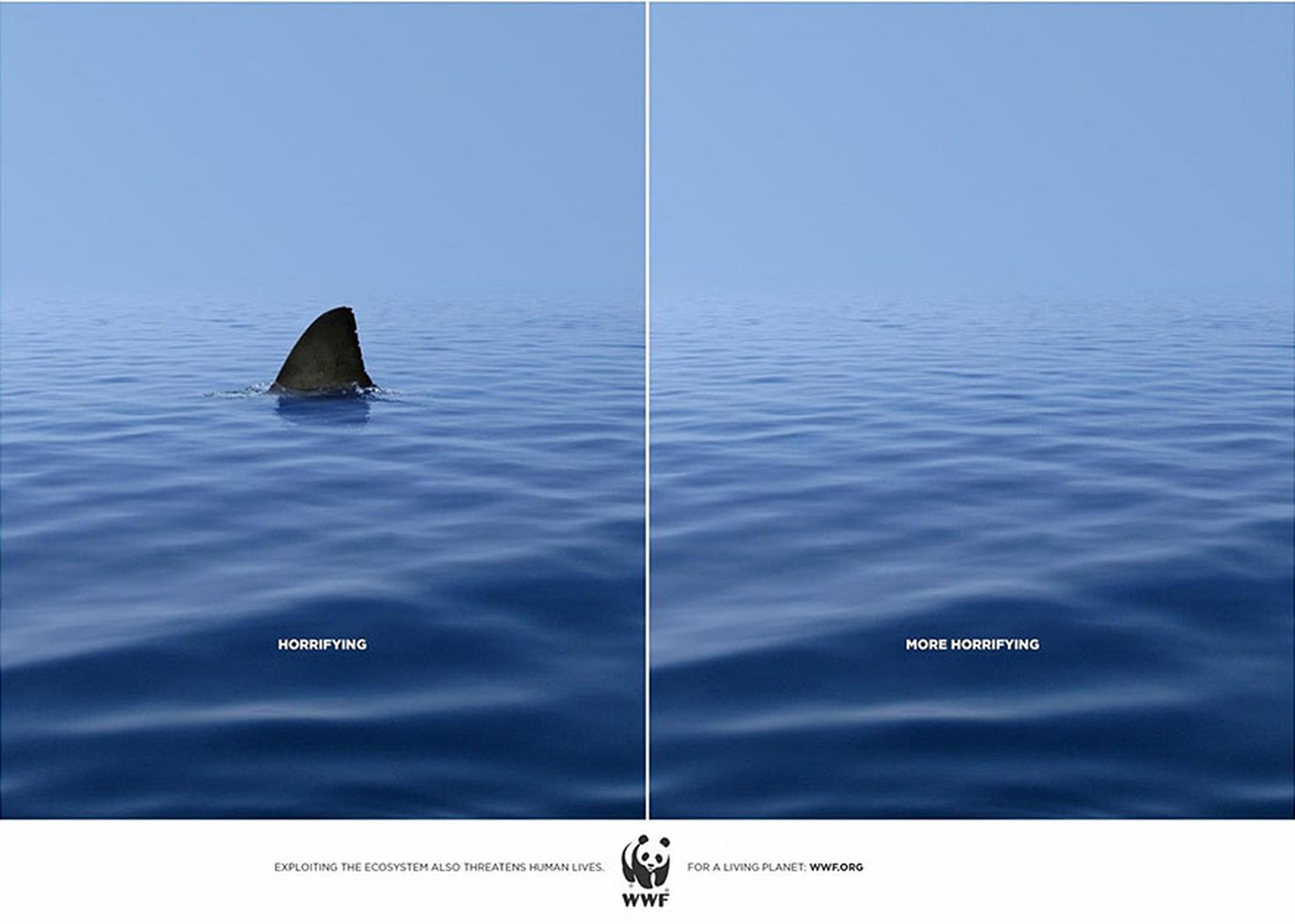 Die WWF-Kampagne zeigt, dass einige Tiere ein wildes Image haben, aber dass es ohne sie auch unfriedlich ist. &nbsp;