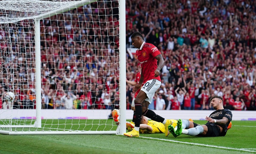 Manchester United, ManU v Arsenal - Premier League - Old Trafford Manchester United s Marcus Rashford scores their side s third goal of the game during the Premier League match at Old Trafford, Manche ...