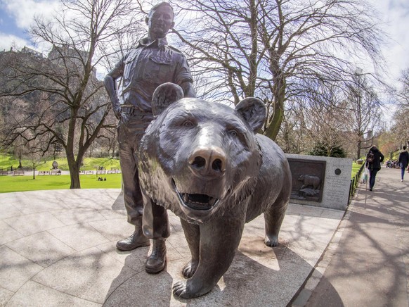 Wojtek-Denkmal in den West Princes Street Gardens in Edinburgh.