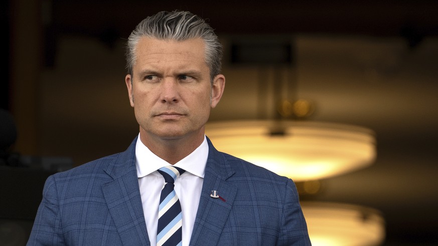 Defense Secretary Pete Hegseth arrives to greet Australia's Deputy Prime Minister and Minister of Defence Richard Marles on his arrival at the Pentagon, Wednesday, Sept. 2, 2026, in Washington. ( ...