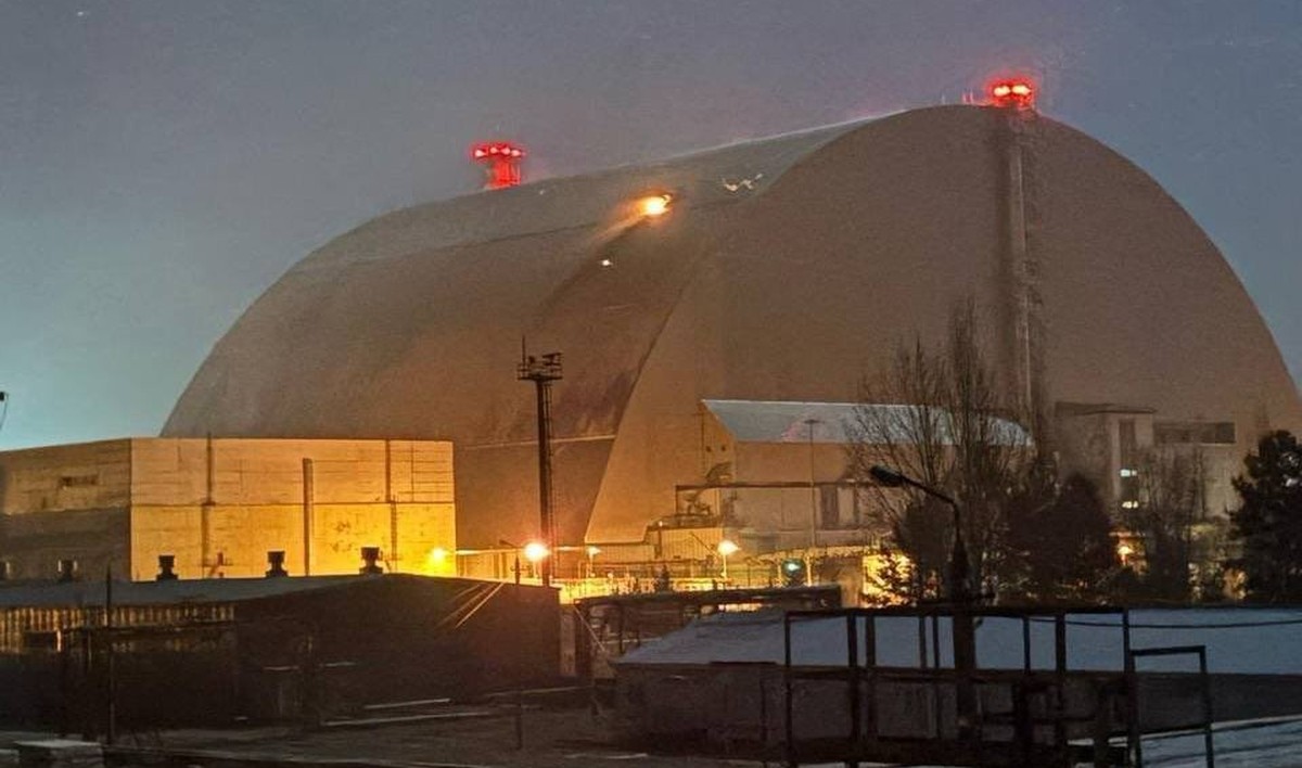 Der Sarkophag um den Reaktor in Tschernobyl.