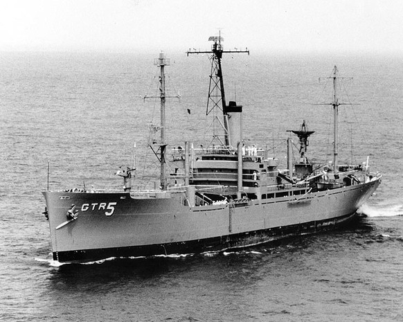 Das amerikanische Aufklärungsschiff USS Liberty.&nbsp;
