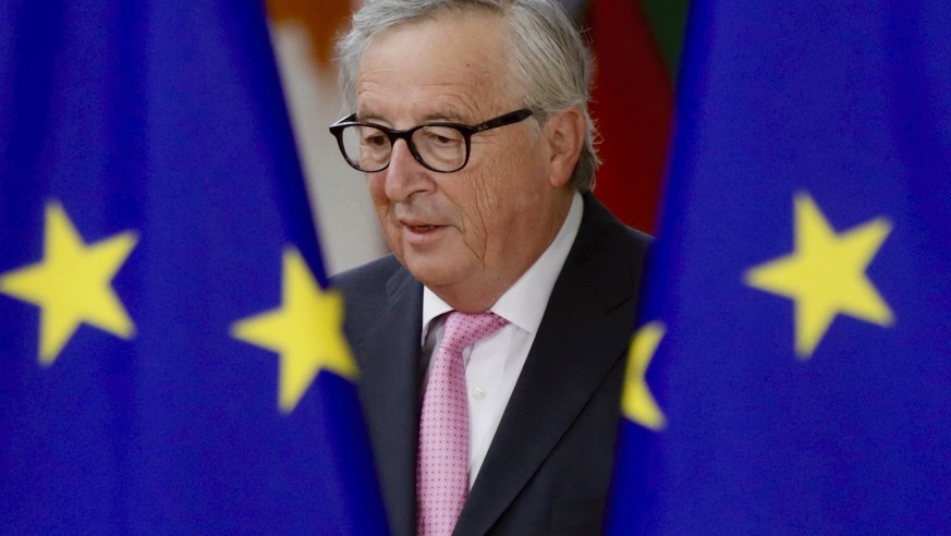 European Commission President Jean-Claude Juncker arrives for an EU summit in Brussels, Sunday, June 30, 2019. European Union leaders have started another marathon session of talks desperately seeking ...