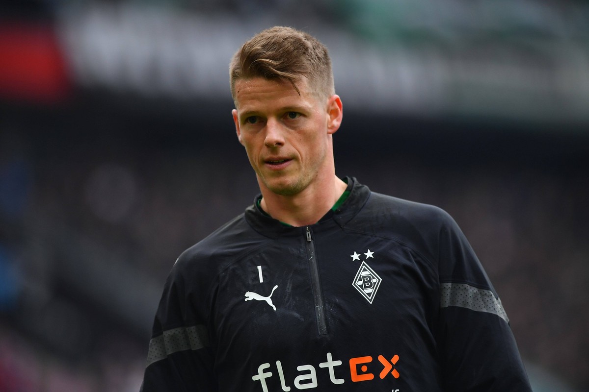 COLOGNE, GERMANY - 02.04.23: Jonas Omlin, The football match of Bundesliga 1. FC Koeln vs Borussia Moenchengladbach. at Rhein Energie Stadion PUBLICATIONxNOTxINxRUS Copyright: xVITALIIxKLIUIEVx