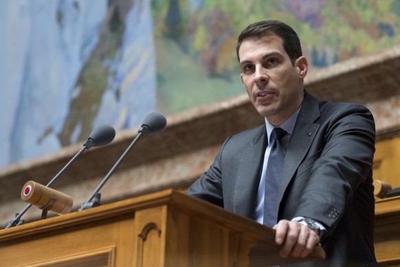 Thierry Burkart, FDP-AG, spricht an der Fruehlingssession der Eidgenoessischen Raete, am Donnerstag, 1. Maerz 2018 im Nationalrat in Bern. (KEYSTONE/Anthony Anex)