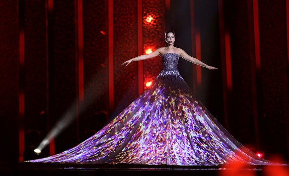 Elina Nechayeva from Estonia performs the song &#039;La Forza&#039; in Lisbon, Portugal, Tuesday, May 8, 2018 during the first semi-final for the Eurovision Song Contest. The Eurovision Song Contest s ...
