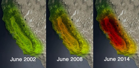 Veränderung des Grundwassers in Kalifornien.