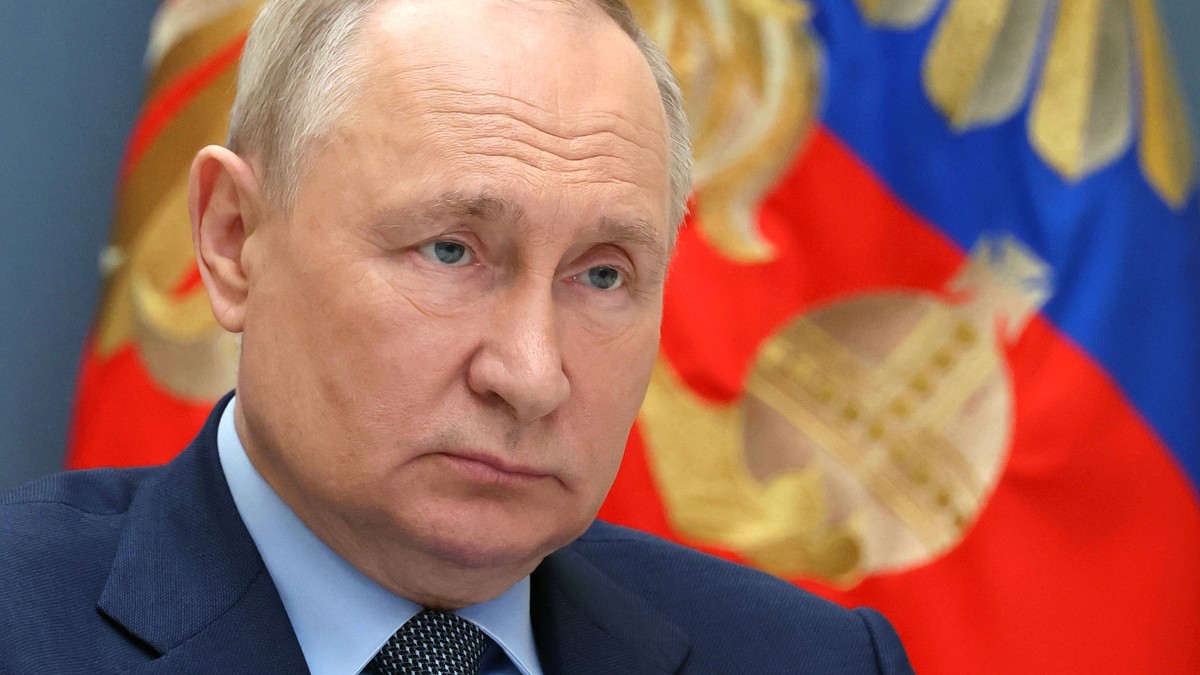 Russian President Vladimir Putin participates in an extraordinary G20 summit via videoconference in Moscow, Russia, Wednesday, Nov. 22, 2023. (Mikhail Klimentyev, Sputnik, Kremlin Pool Photo via AP)